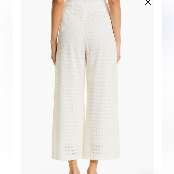 Hugo Boss Tisaly Wide Leg Pants US 2 Ecru / Soft Cream NEW MSRP $298 - Picture 3 of 12